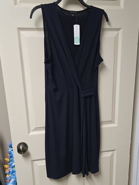 Hail3y:23 | Navy Sleeveless | Faux Wrap-Style Dress | Navy | Size: XXL
